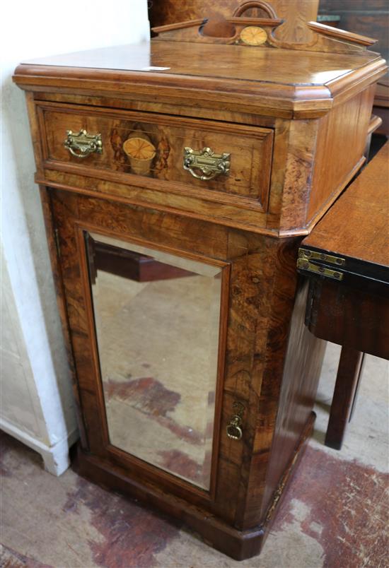 Inlaid walnut pier cabinet
